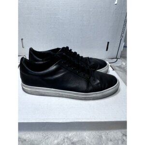 Thursday Everyday Black leather low top lace up tennis shoe mens sneaker size 12